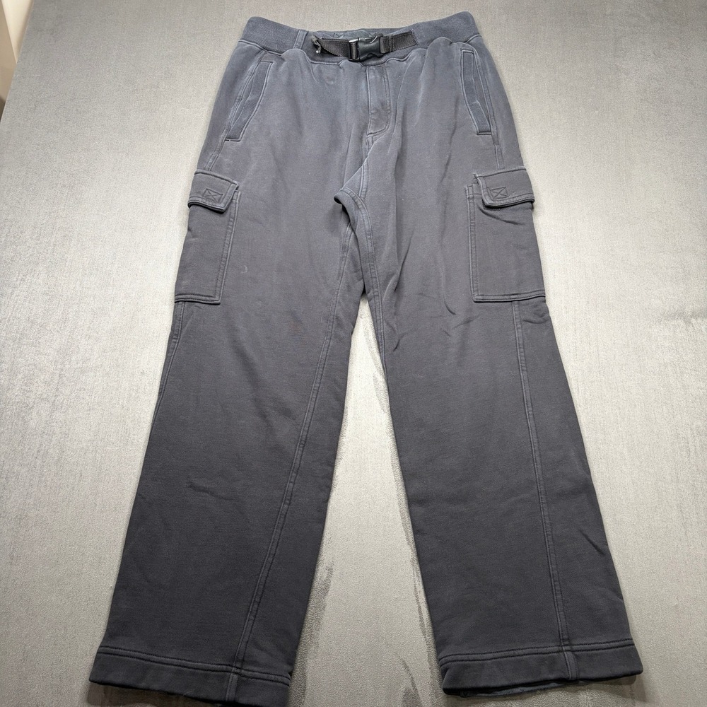 Duluth Trading Co Souped Up Mens Mx30 Black Sweats Storm Cargo Belted Sweatpants